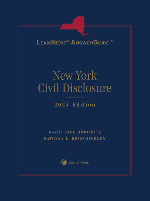 cover image of LexisNexis AnswerGuide New York Civil Disclosure
